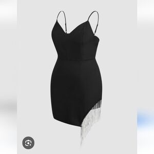 Nwot CIDER RHINESTONE FRINGE MINI DRESS 4X